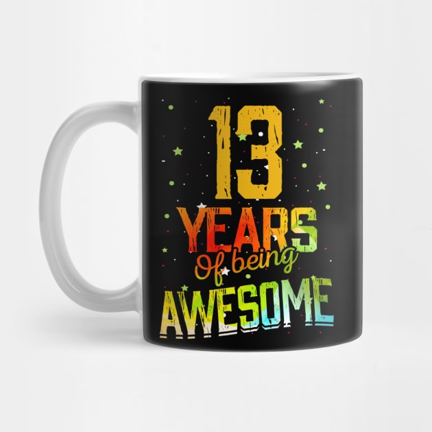 13th Anniversary Gift Vintage Retro 13 Years Of Being Awesome Gifts Funny 13 Years Birthday Men Women by nzbworld